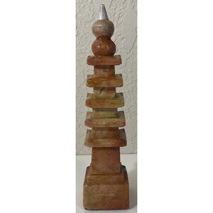 Vintage Handmade Stone Carved Pagoda Collectible Statue Tower Asian Japan China